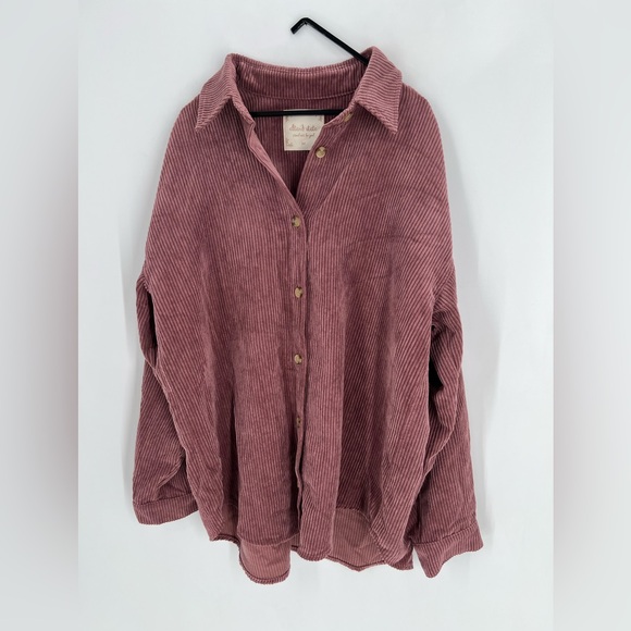 Altar’d State Oversized Corduroy Button Down Shirt Shacket - Picture 3 of 7